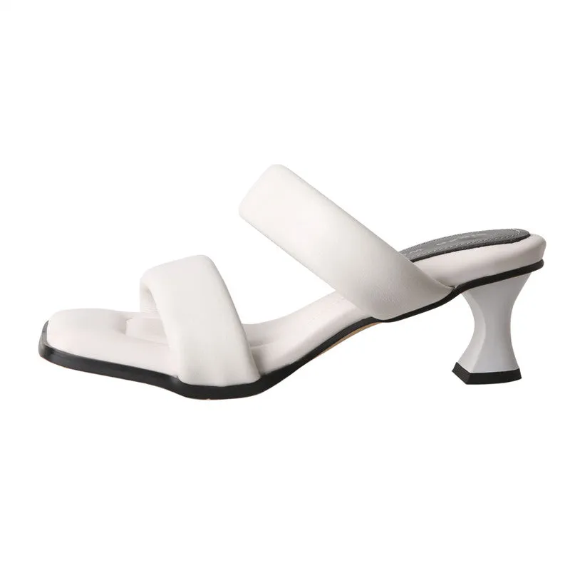 Dawn Handmade Kitten Heel Mules Slides Sandals