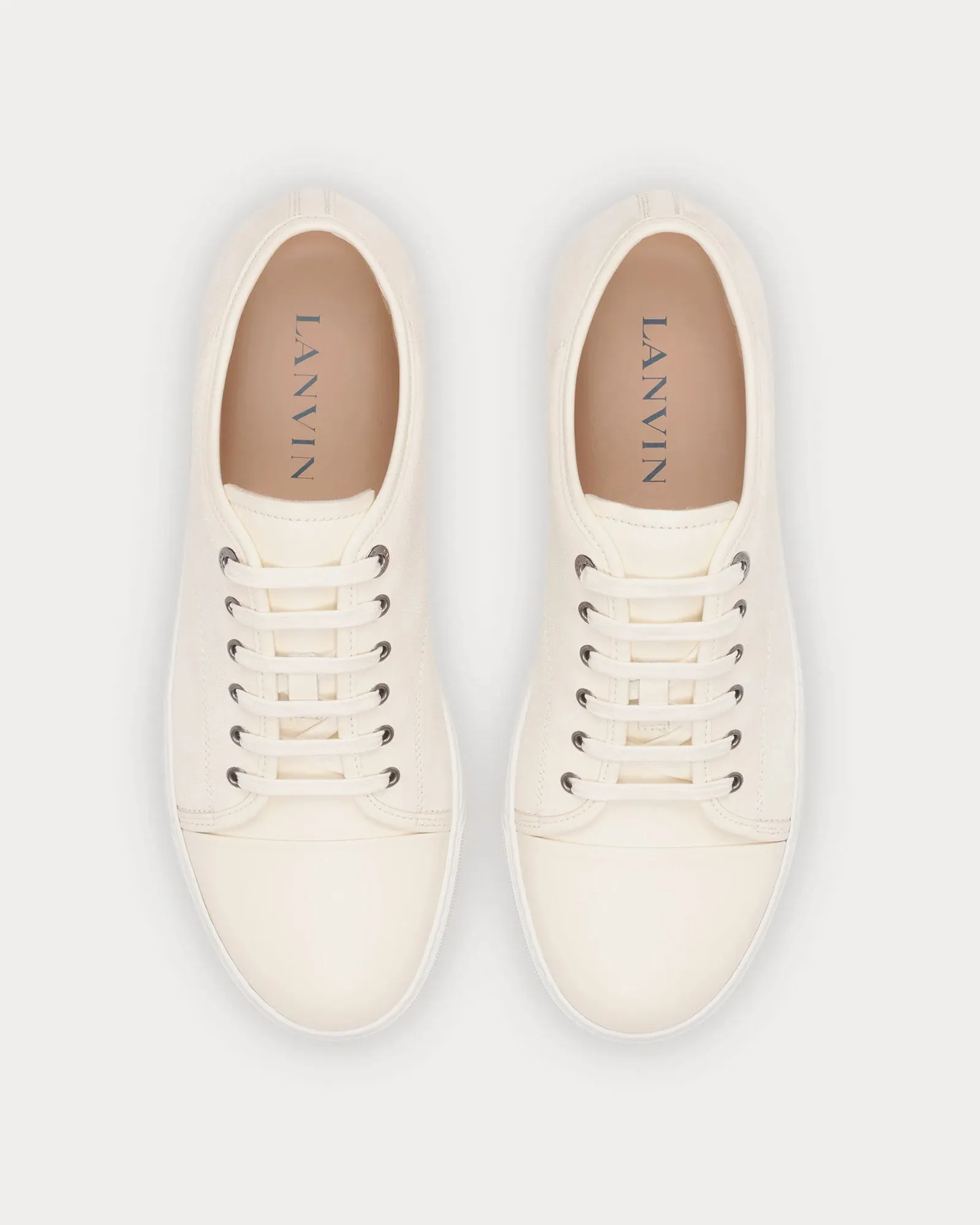 DBB1 Leather & Suede Cream Low Top Sneakers