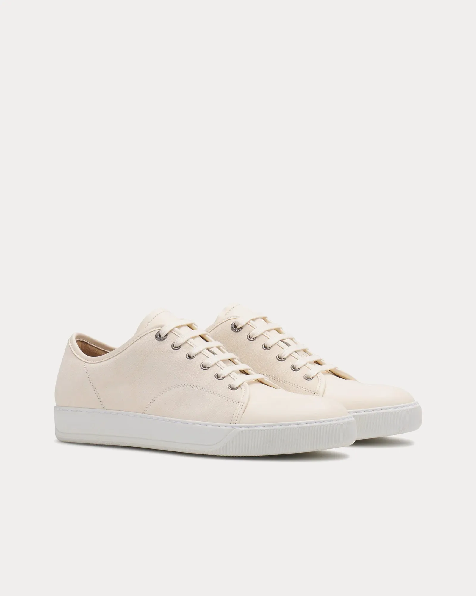 DBB1 Leather & Suede Cream Low Top Sneakers