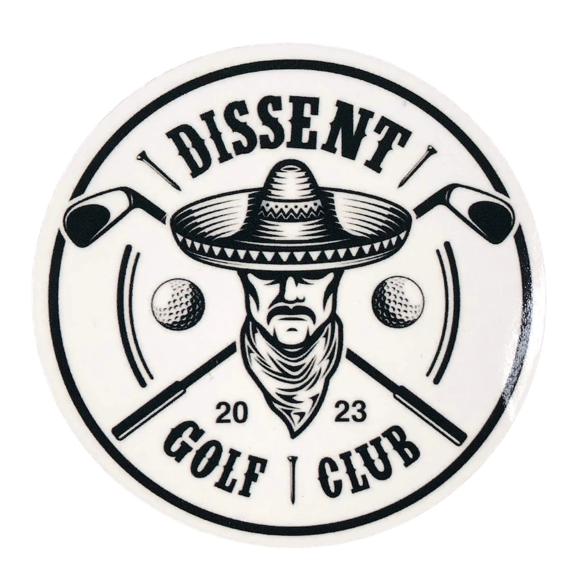 Dissent Skate Shop Golf Club Sticker | Small 3.2" x 3.2" White