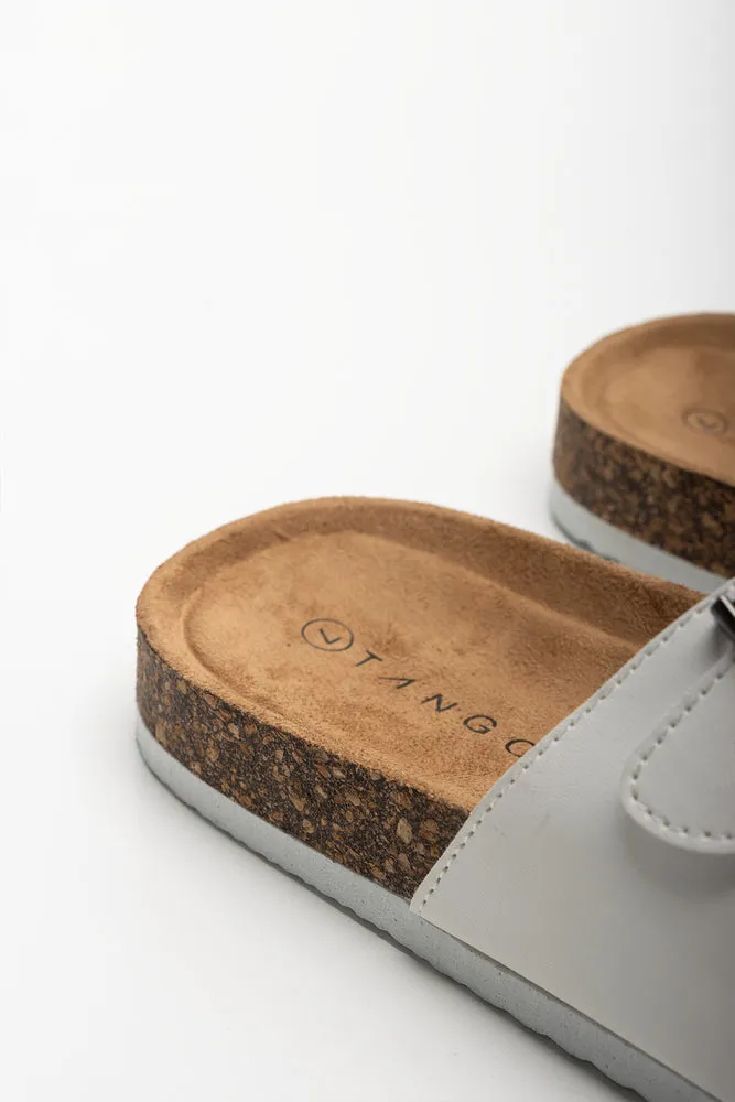 Double Band Buckle Sandal White
