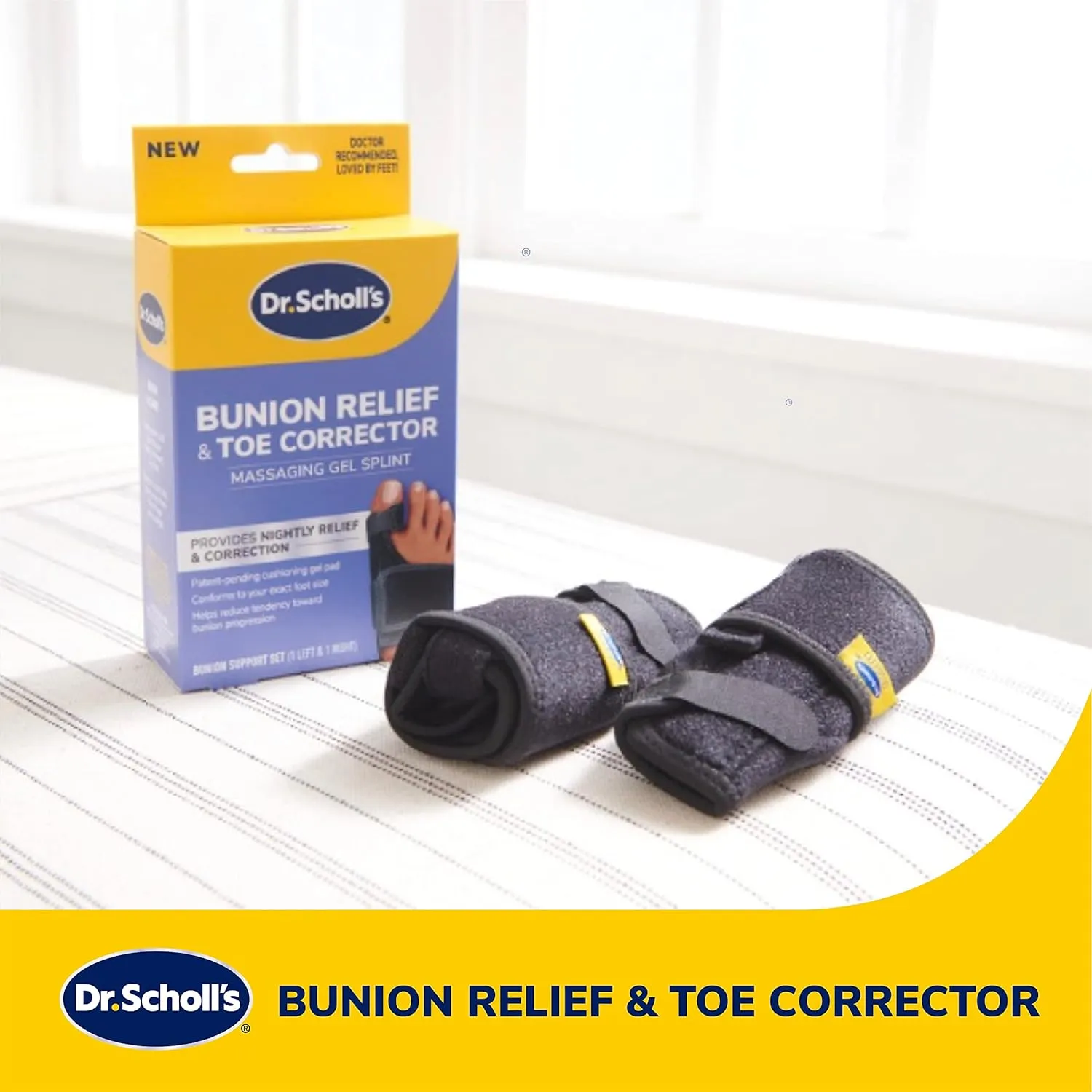Dr. Scholl's Bunion Relief & Toe Corrector, 1 support set (1 left, 1 right)