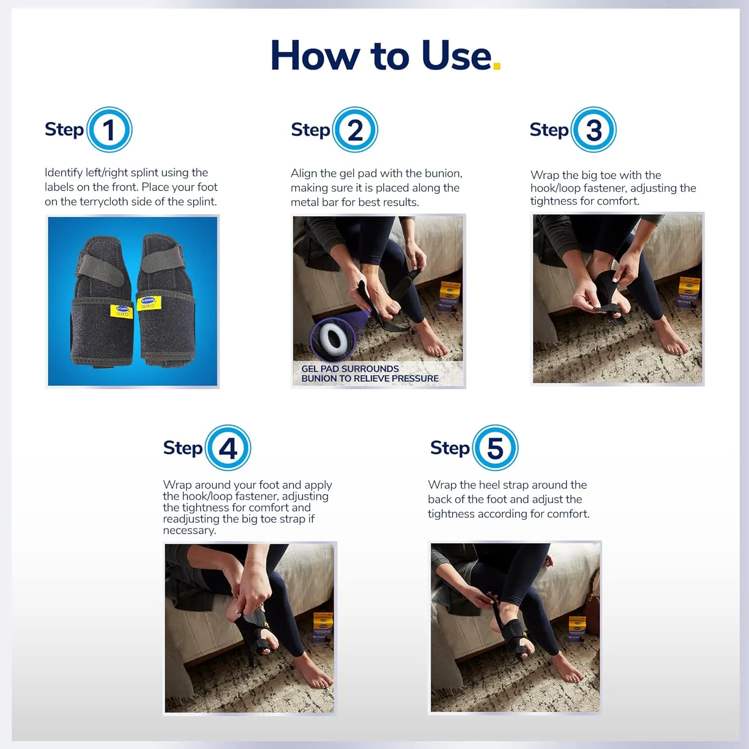 Dr. Scholl's Bunion Relief & Toe Corrector, 1 support set (1 left, 1 right)