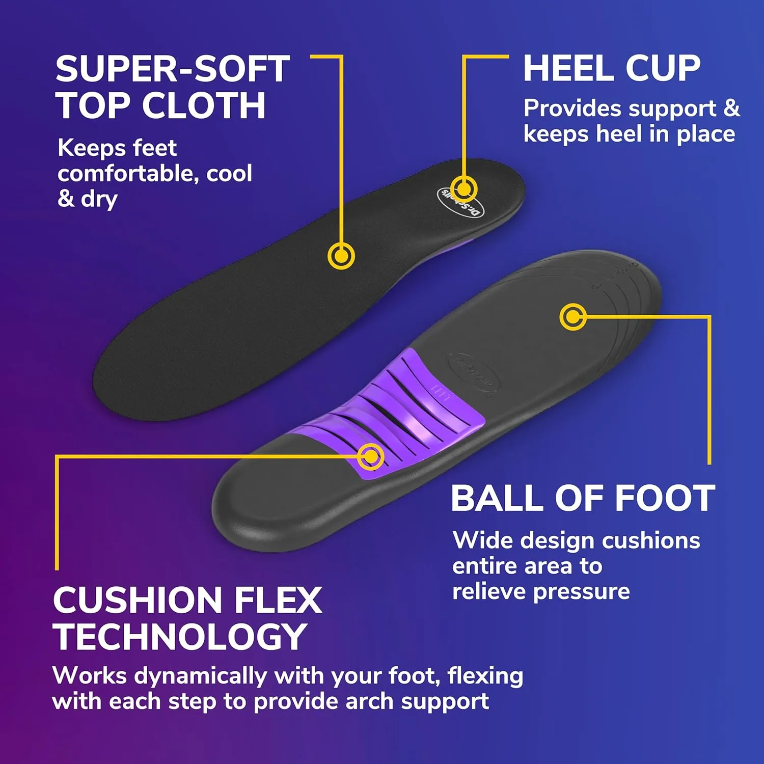 Dr. Scholl's Love Your Sneakers Full Length Insoles, All-Day Comfort for Slip on & High Top Sneaker, Prevent Discomfort, Arch Support, Absorb Shock, Trim Insert to Fit Shoe, Women Size 6-10, 1 Pair