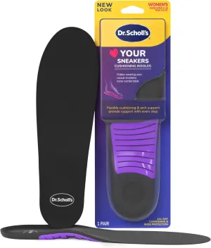 Dr. Scholl's Love Your Sneakers Full Length Insoles, All-Day Comfort for Slip on & High Top Sneaker, Prevent Discomfort, Arch Support, Absorb Shock, Trim Insert to Fit Shoe, Women Size 6-10, 1 Pair
