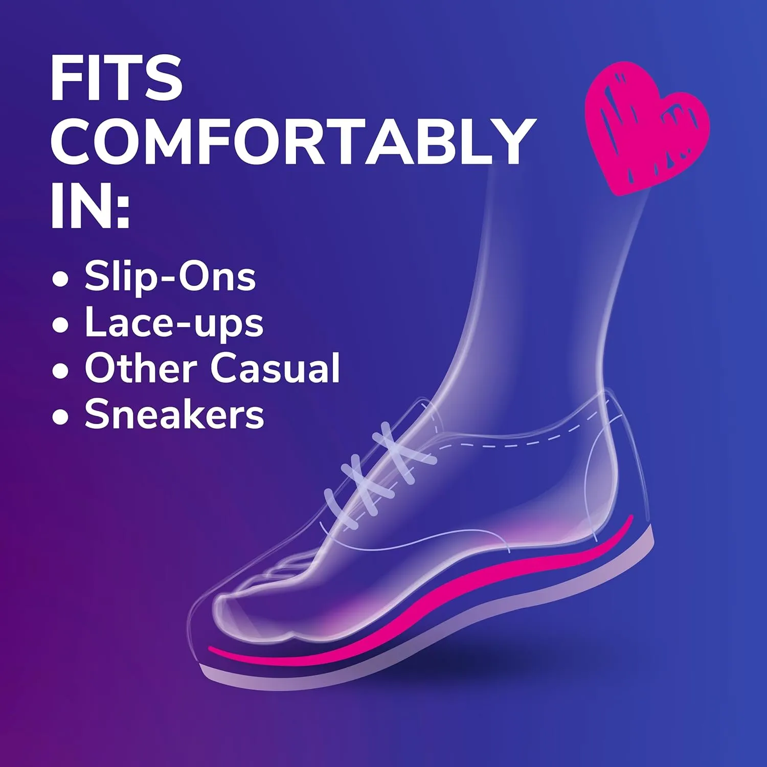 Dr. Scholl's Love Your Sneakers Full Length Insoles, All-Day Comfort for Slip on & High Top Sneaker, Prevent Discomfort, Arch Support, Absorb Shock, Trim Insert to Fit Shoe, Women Size 6-10, 1 Pair