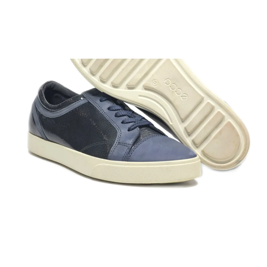 Ecco Low-Top Sneakers Leather Blue Colour For Women