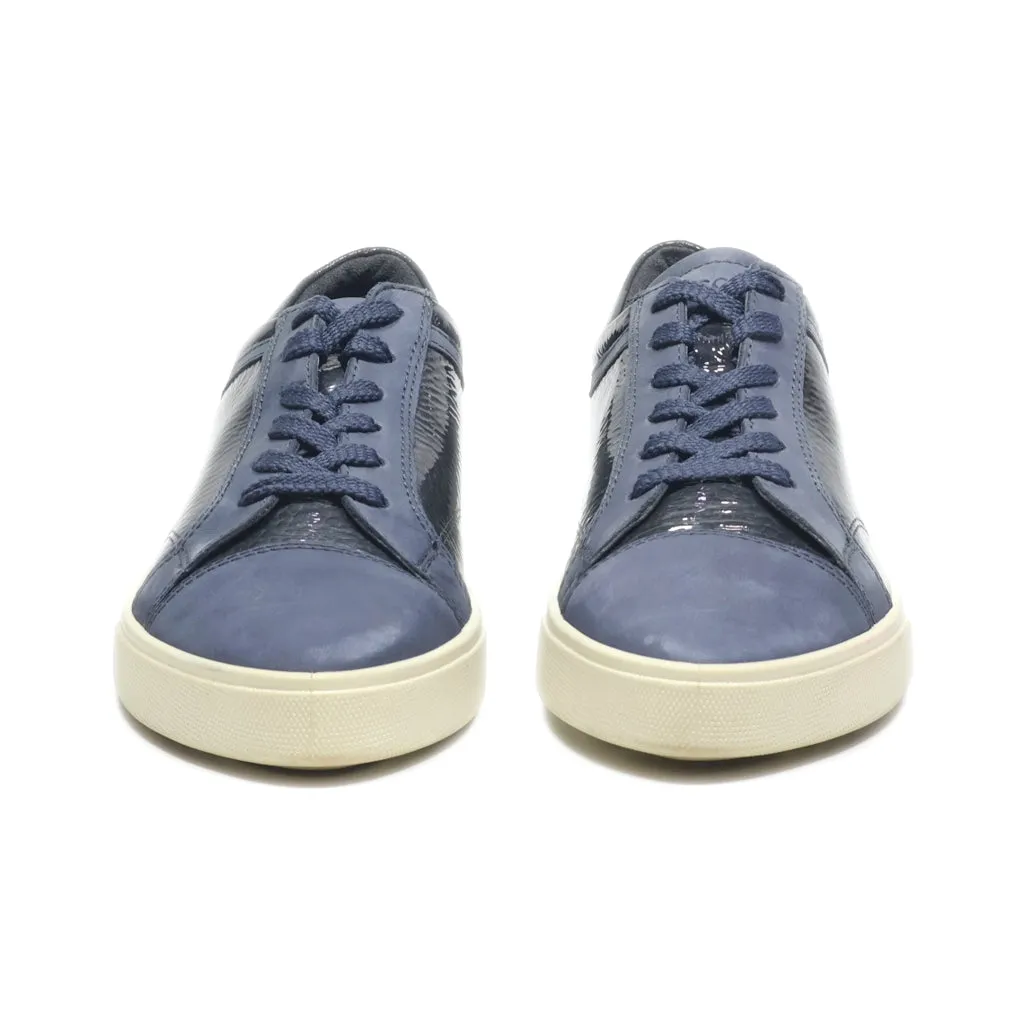 Ecco Low-Top Sneakers Leather Blue Colour For Women