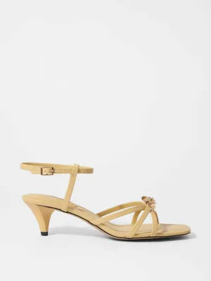 Embellished heeled leather sandals