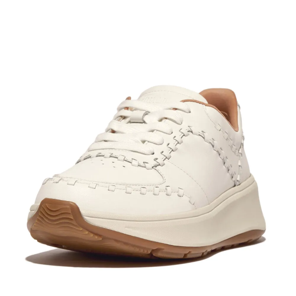 F-MODE Whipstitch Leather Flatform Trainers