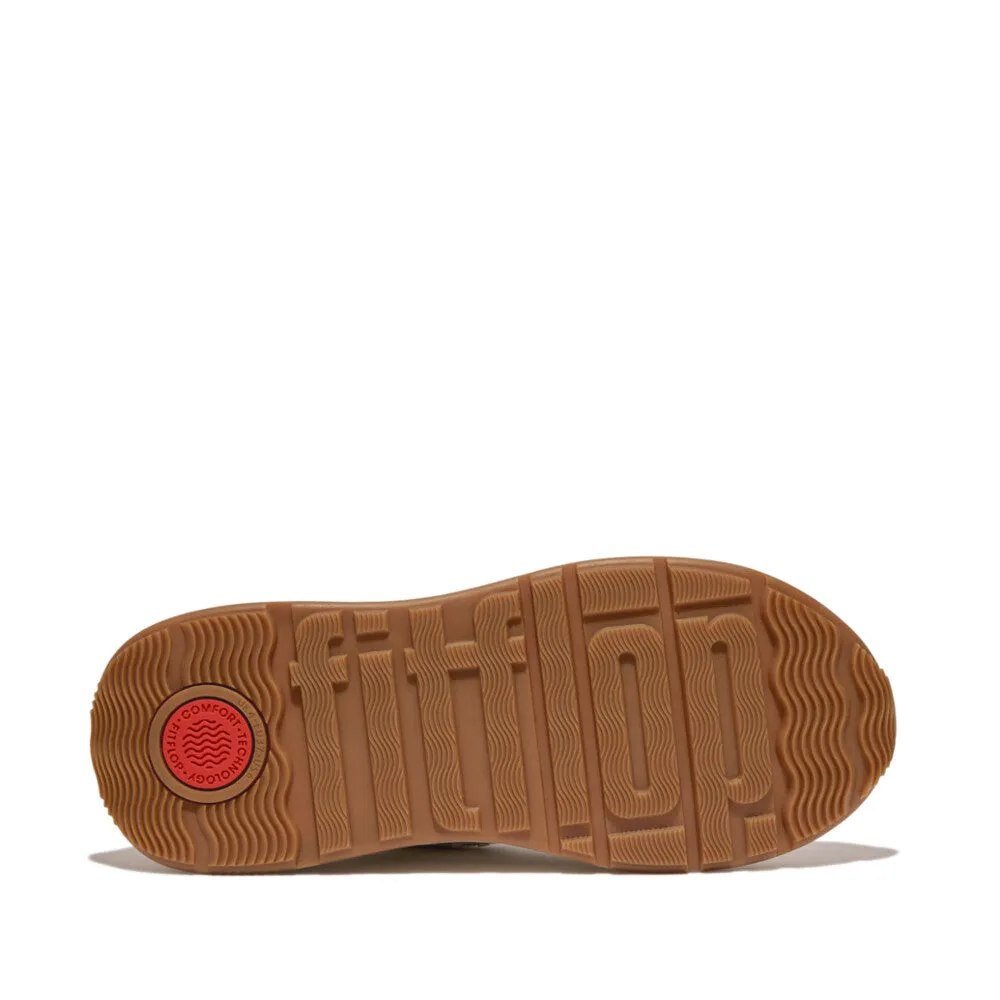 F-MODE Whipstitch Leather Flatform Trainers