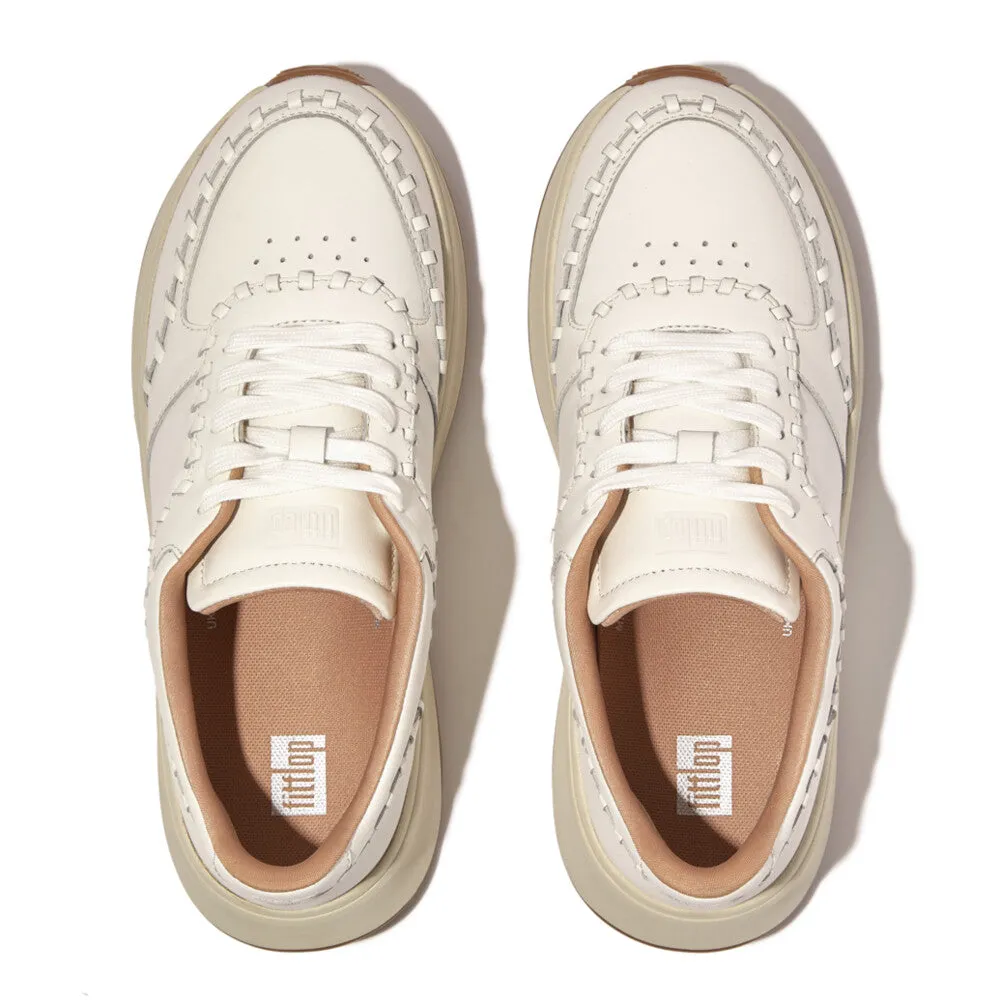 F-MODE Whipstitch Leather Flatform Trainers