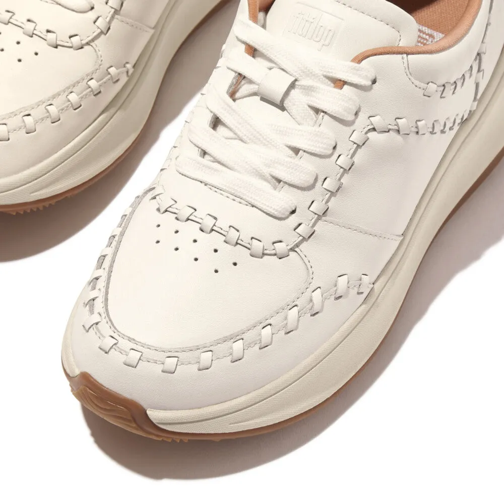 F-MODE Whipstitch Leather Flatform Trainers