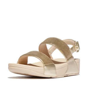 FitFlop Lulu Sequin Slide Backstrap Sandals - Platino