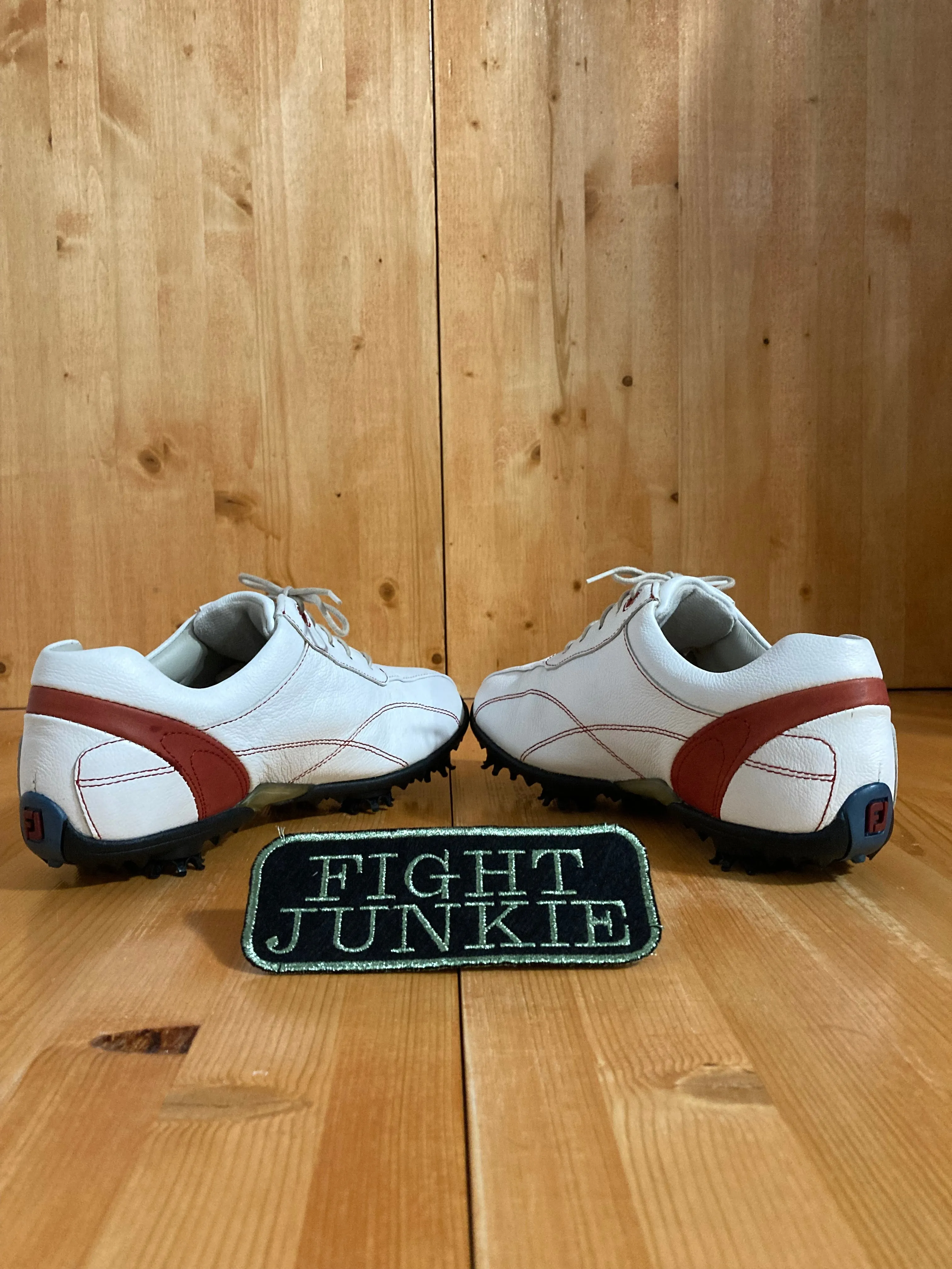 FOOTJOY LOPRO COLLECTION Women 7.5W Leather Golf Shoes Sneakers White & Red