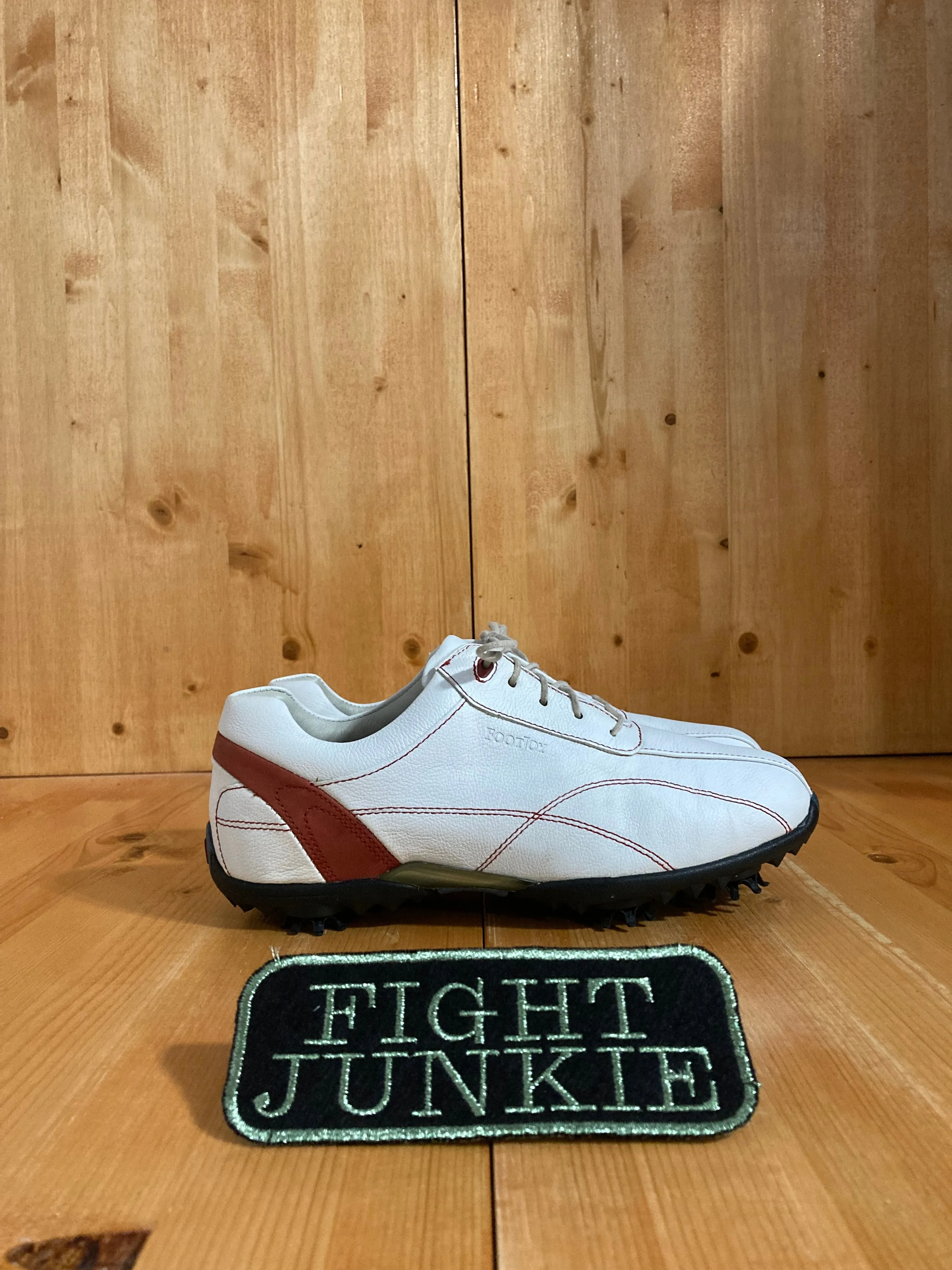 FOOTJOY LOPRO COLLECTION Women 7.5W Leather Golf Shoes Sneakers White & Red