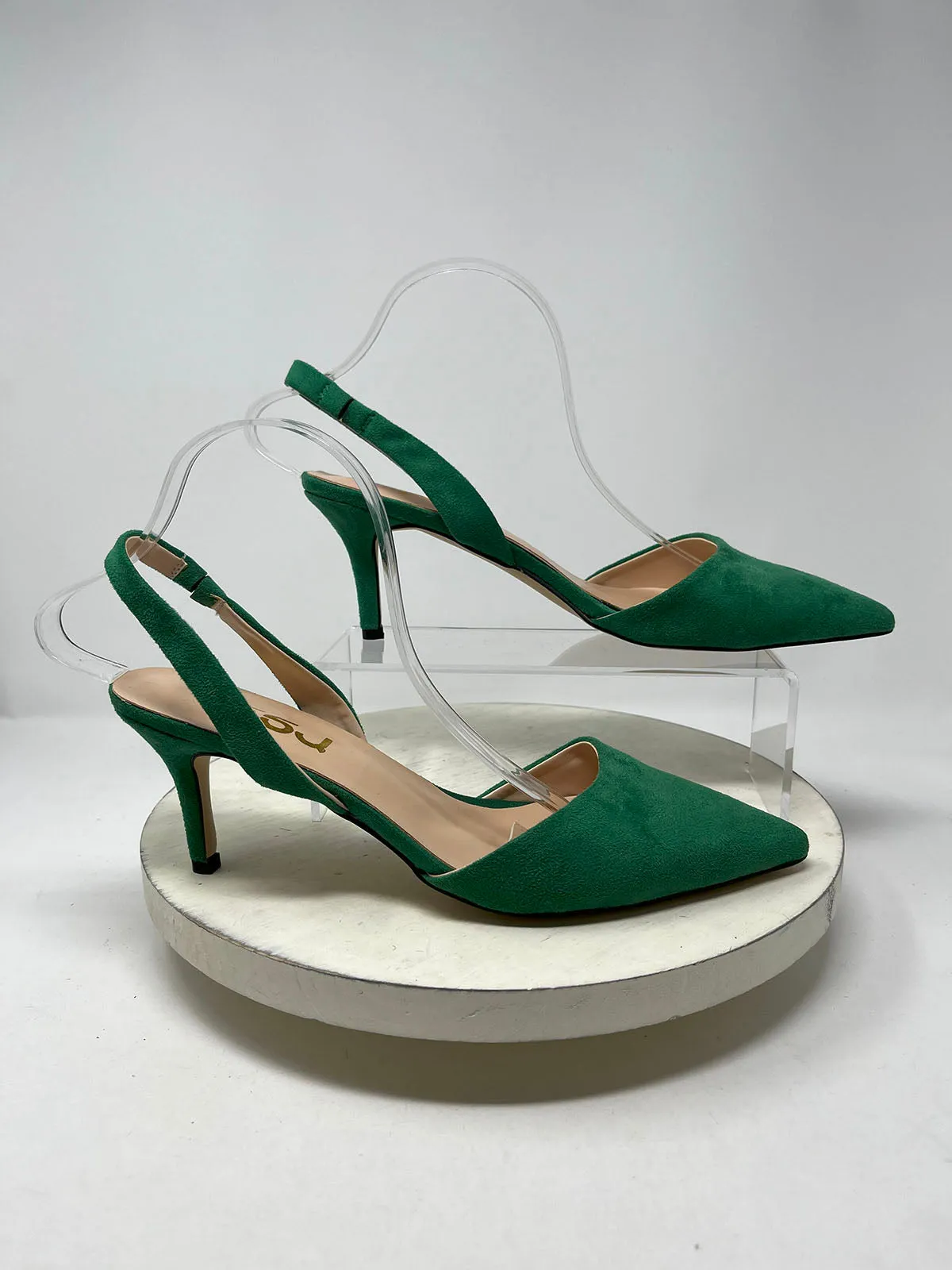 FSJ Size 11 Kelly Green Kitten Heels