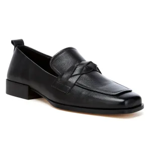 Genuine Leather Braided Loafers