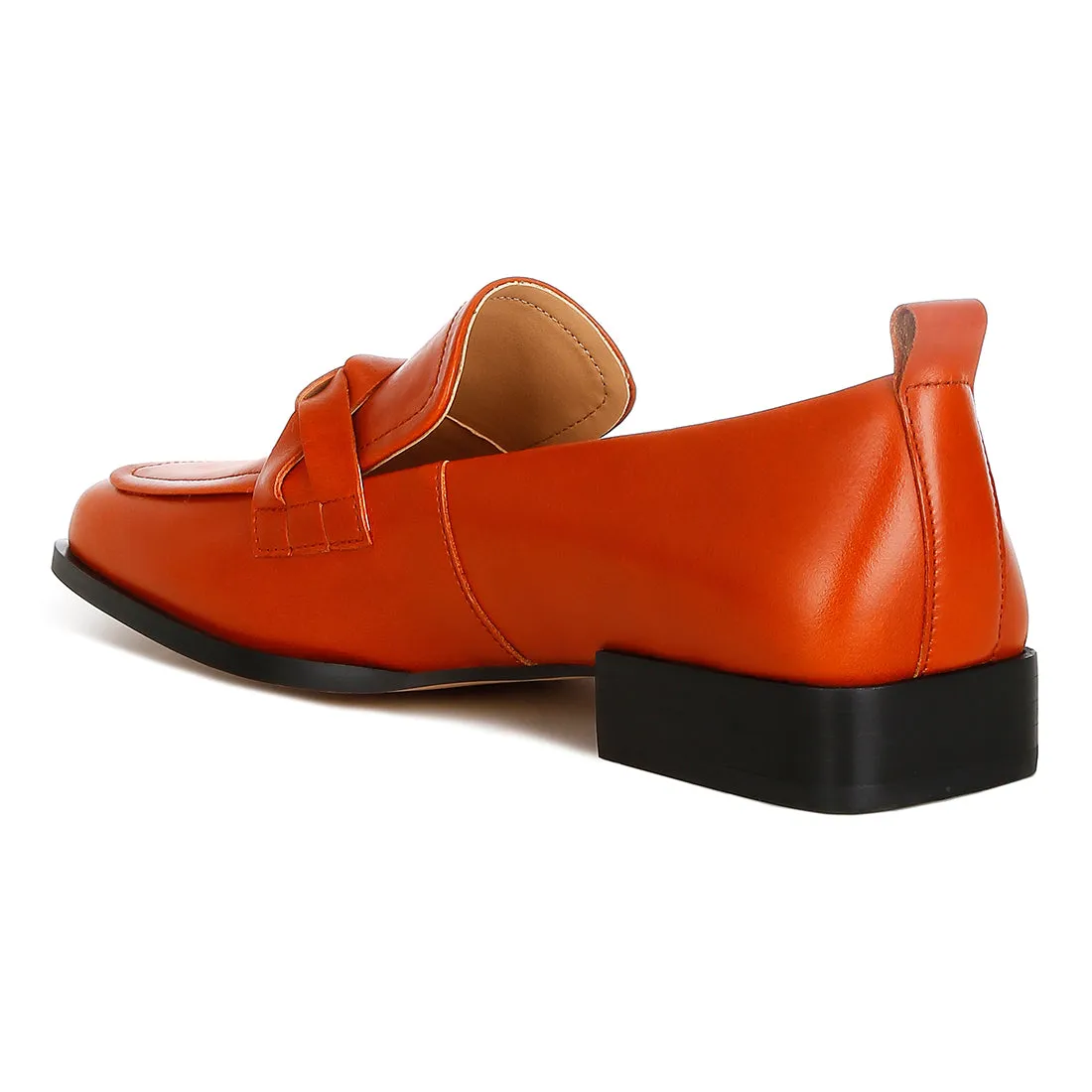 Genuine Leather Braided Loafers
