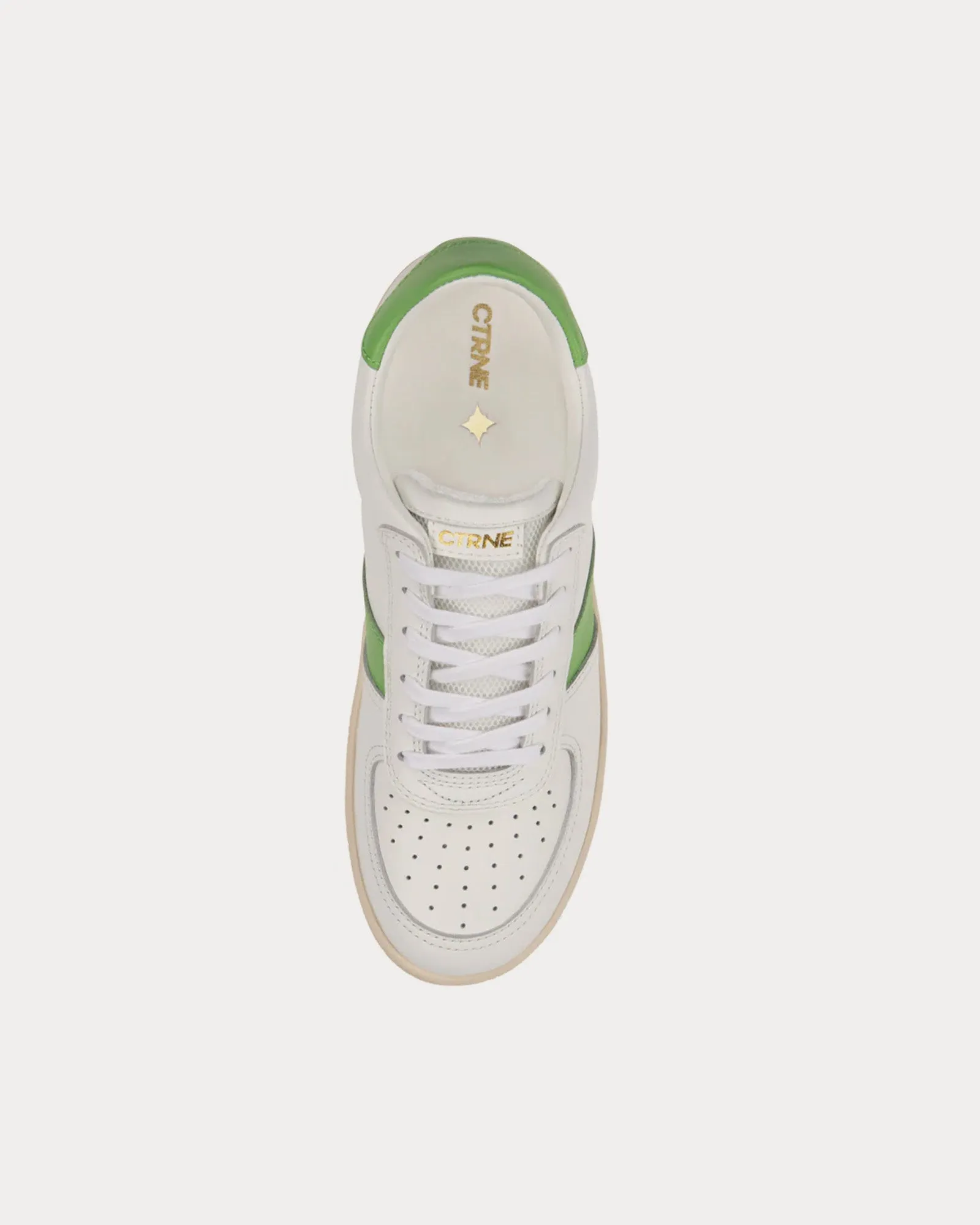 Geode Leather White / Green Low Top Sneakers