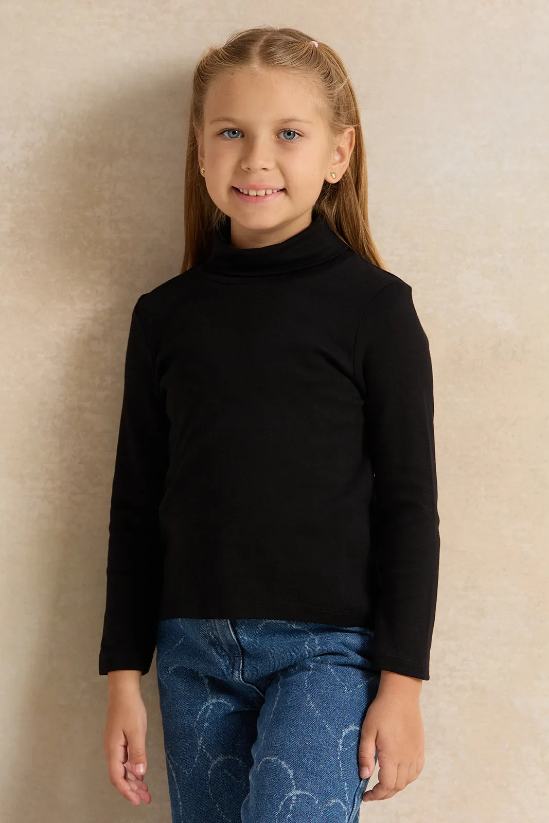 Girls White And Black T-Shirt Set (Pack Of 2)