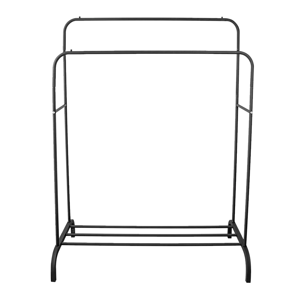 Heavy Metal Double Clothes Rail Hanging Rack Garment Display Stand with Storage Shelf