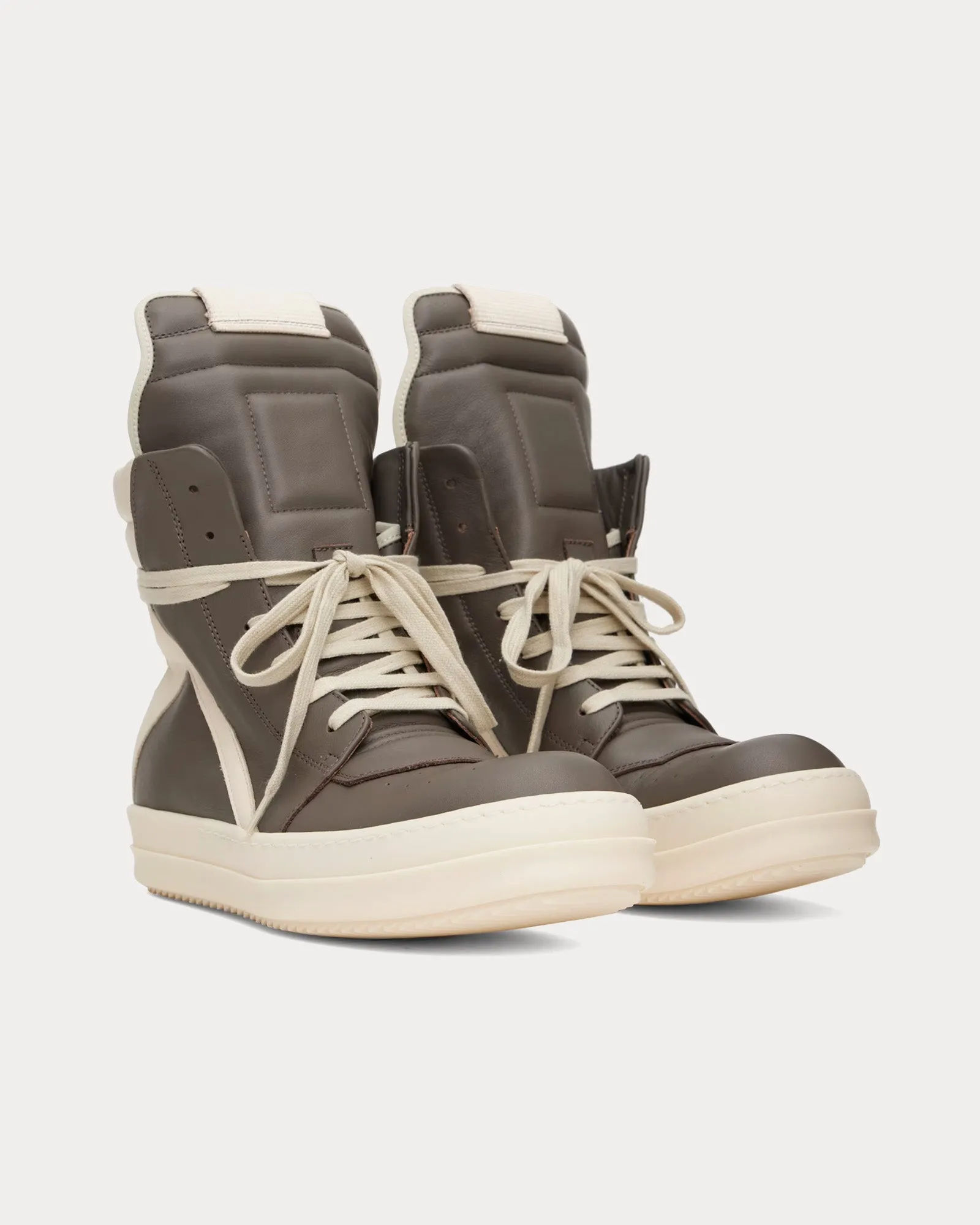 Hollywood Geobasket Leather Dust / Milk / Milk High Top Sneakers