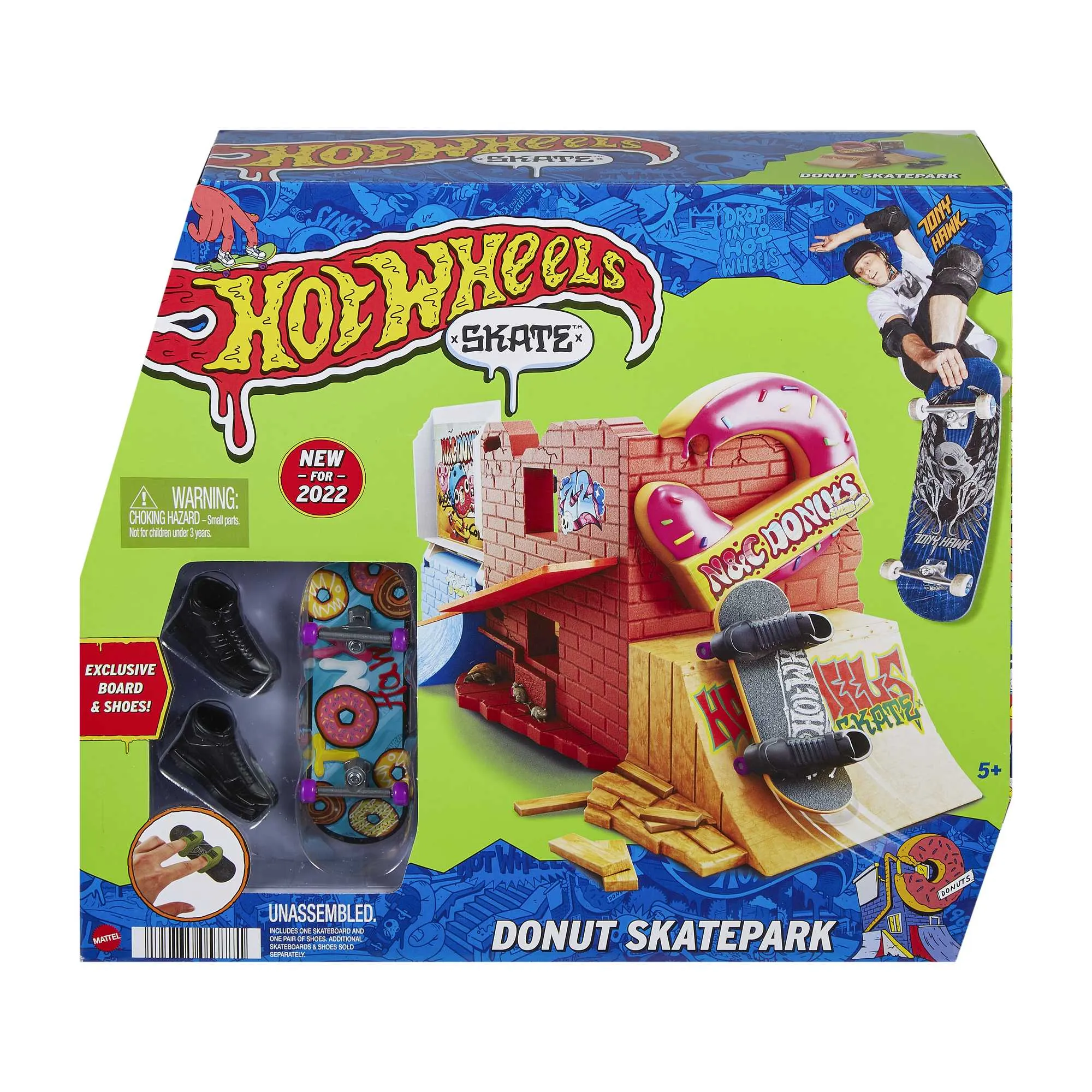 Hot Wheels Skate Pista de Brinquedo Set Loja de Donuts