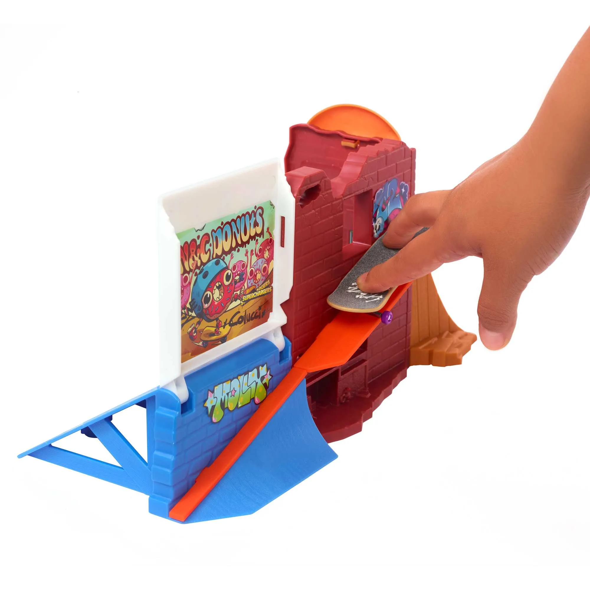Hot Wheels Skate Pista de Brinquedo Set Loja de Donuts
