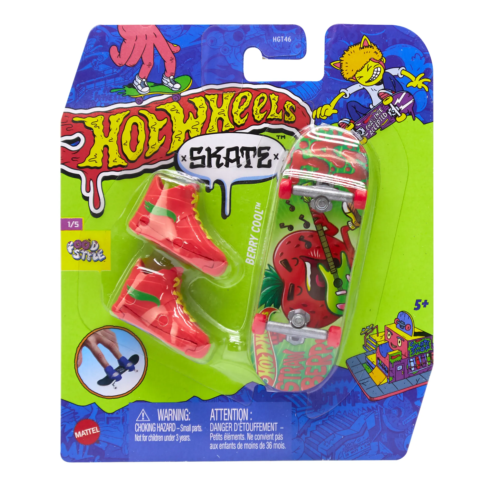 Hot Wheels Skate Veículo de Brinquedo Skateboard BERRY COOL™ com Tênis