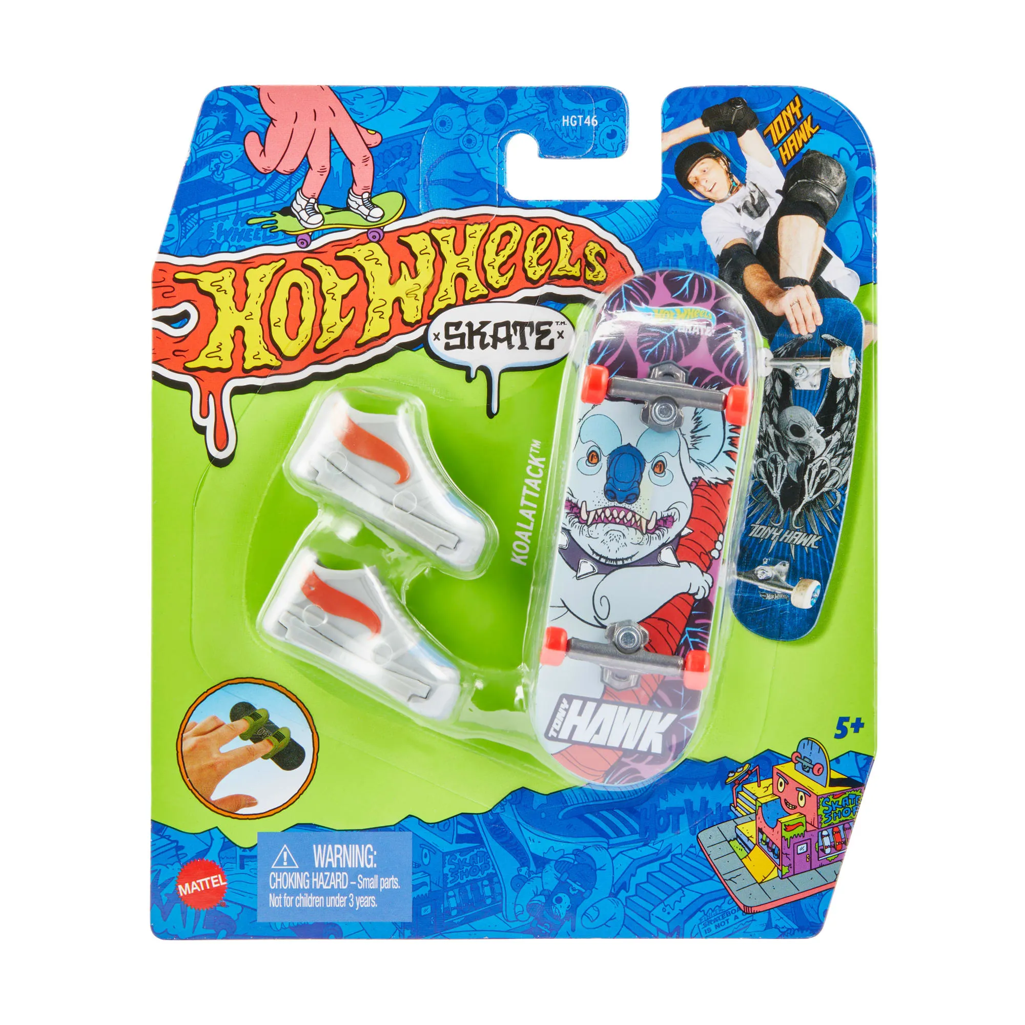 Hot Wheels Skate Veículo de Brinquedo Skateboard KOALATTACK™ com Tênis