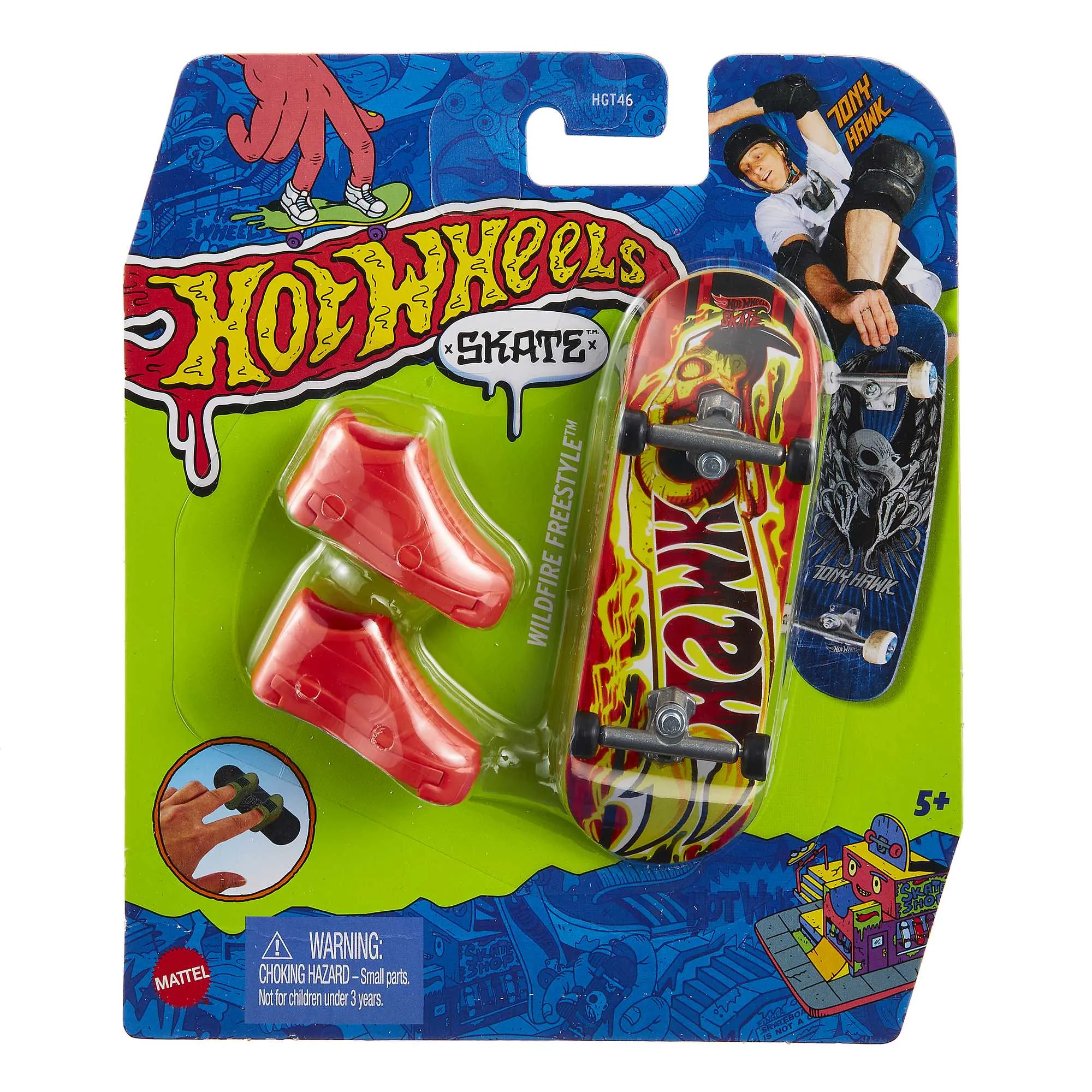 Hot Wheels Skate Veículo de Brinquedo Skateboard WILDFIRE FREESTYLE™ com Tênis