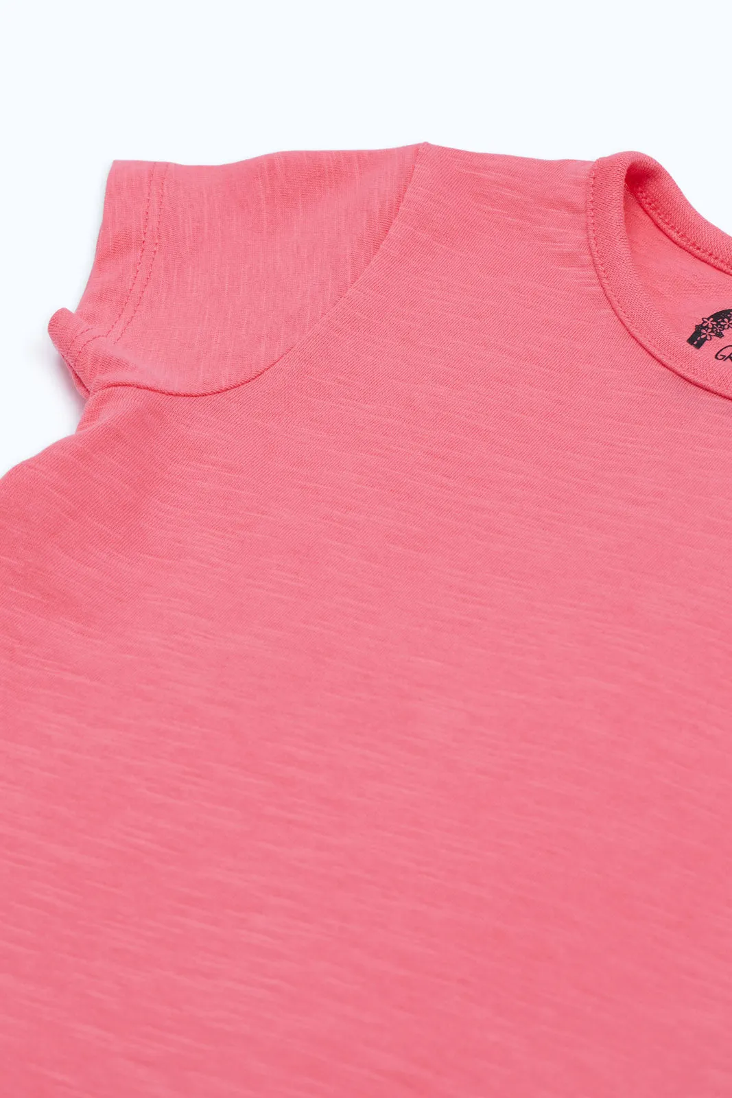 Infant Girls Pink Plain T-Shirt