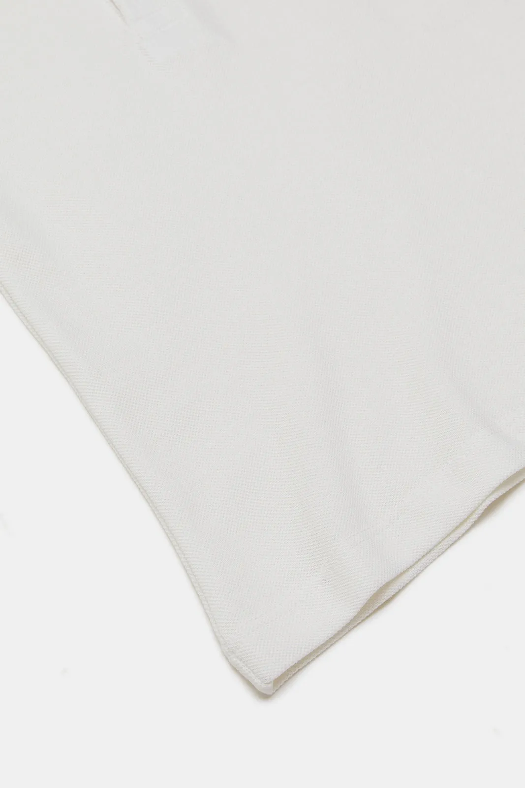 Infant Girls White Short Sleeve Pique T-Shirt