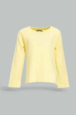 Infant Girls Yellow Plain T-Shirt