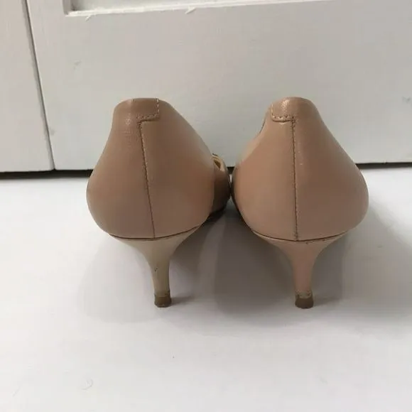 IVANKA TRUMP Beige Snakeskin Panel Kitten Heels Size 6.5M