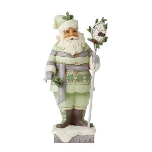 Jim Shore White Woodland Santa with Staff Figurine