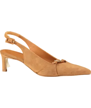 J.Mclaughlin Brown Dorothea Suede Slingback Heels UK 10 EU 44 👞