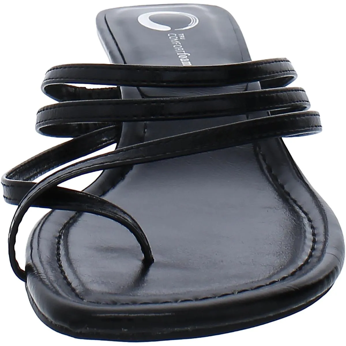 Journee Collection Womens Patent Leather Slip On Kitten Heels