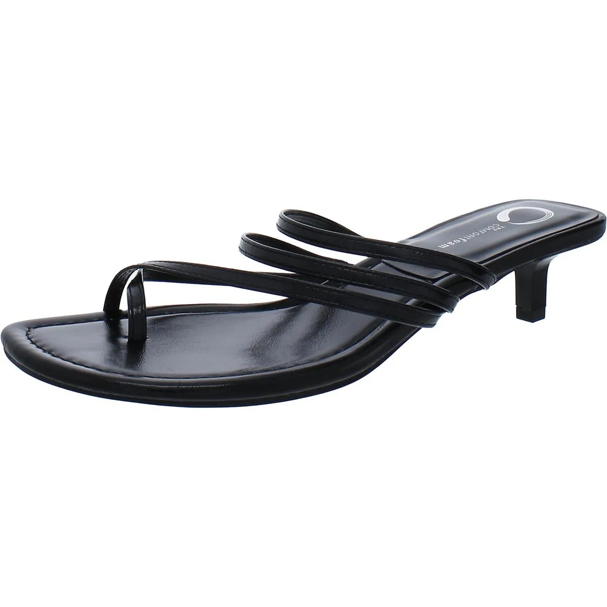 Journee Collection Womens Patent Leather Slip On Kitten Heels
