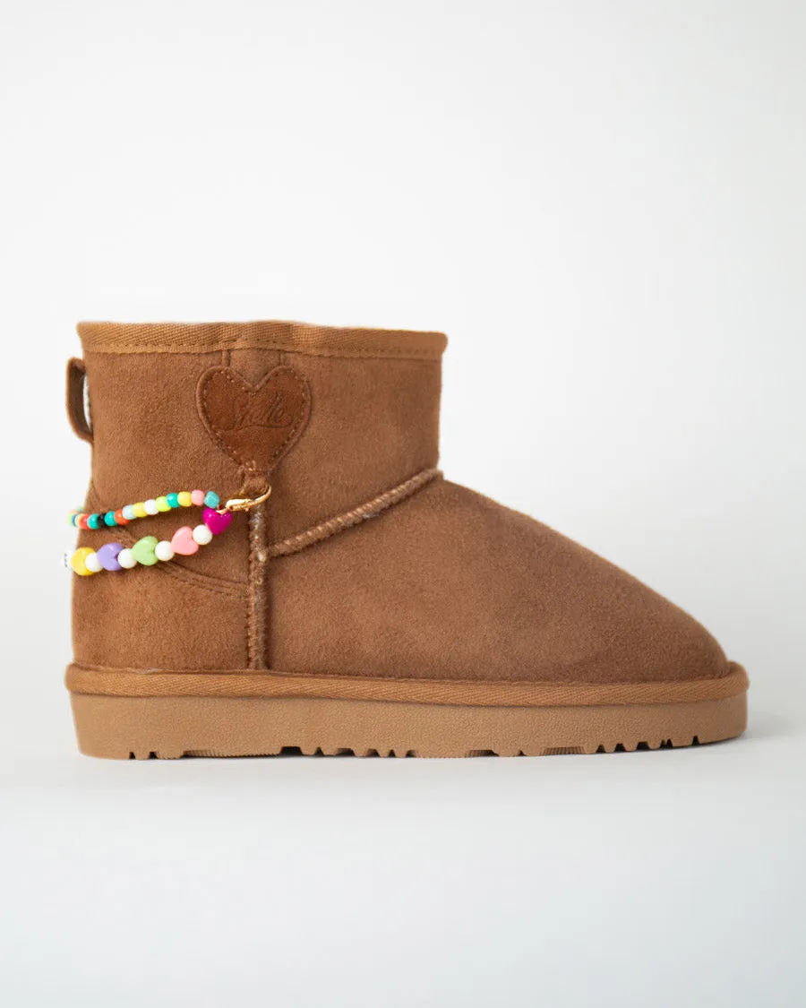 Kids Faux Fur Snow Boots | Winter Boots with DIY Charm Chains