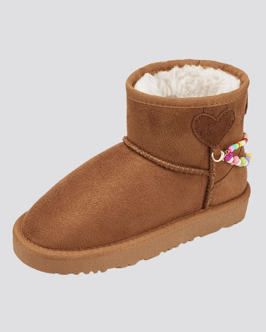 Kids Faux Fur Snow Boots | Winter Boots with DIY Charm Chains