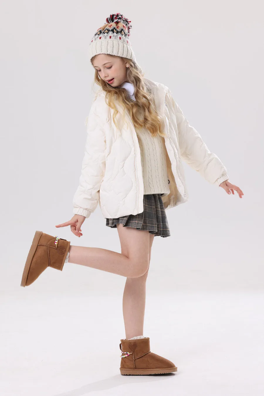 Kids Faux Fur Snow Boots | Winter Boots with DIY Charm Chains