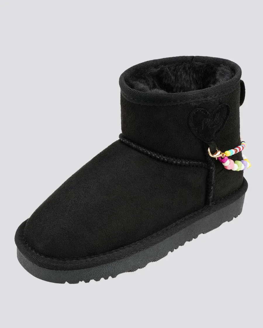 Kids Faux Fur Snow Boots | Winter Boots with DIY Charm Chains