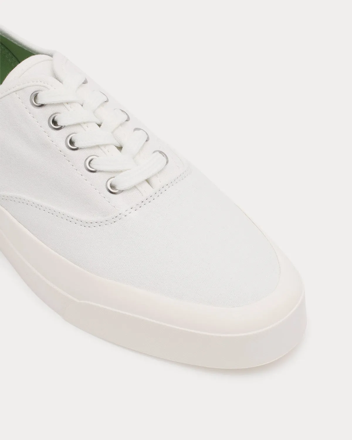 Laced Canvas White Low Top Sneakers