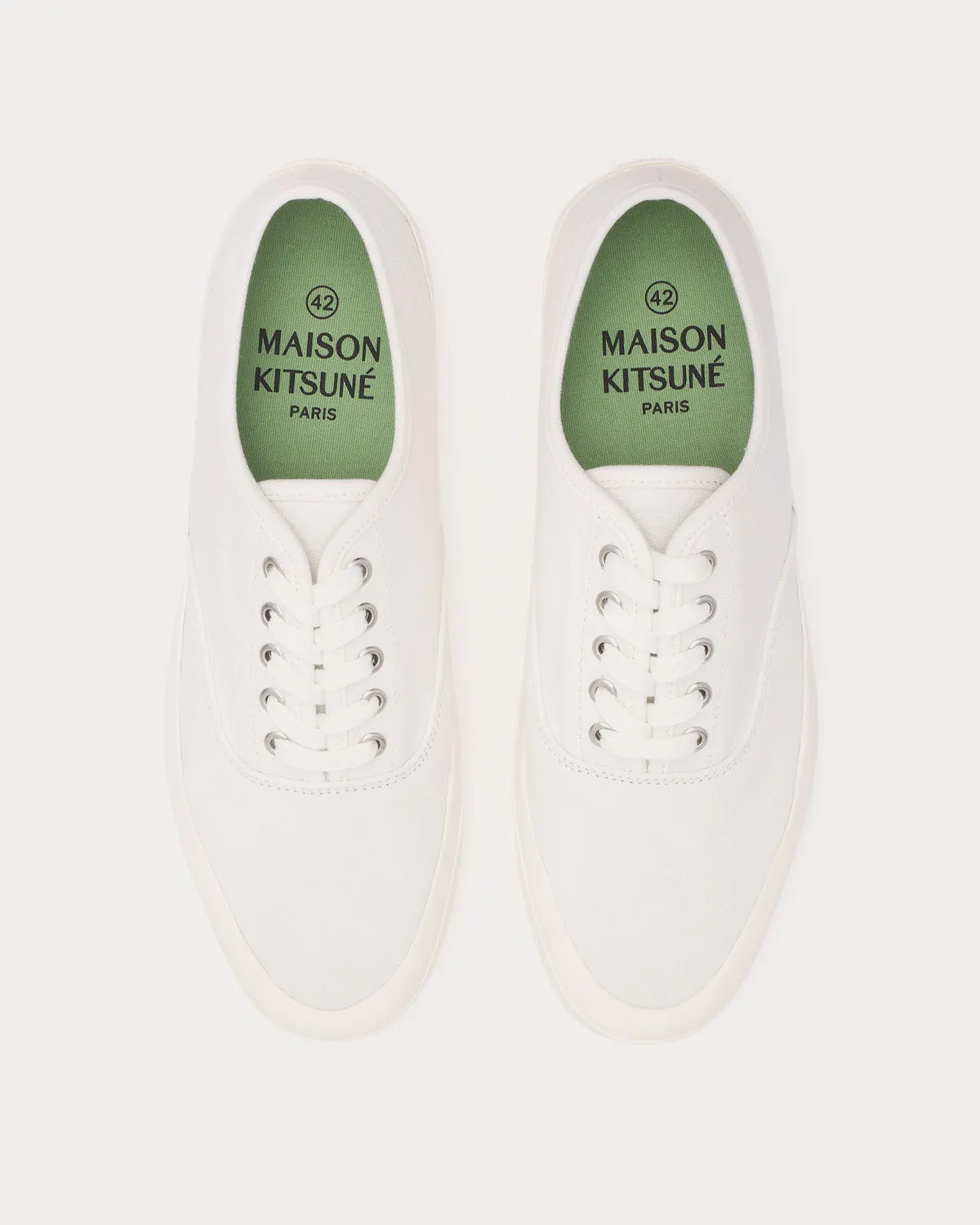Laced Canvas White Low Top Sneakers