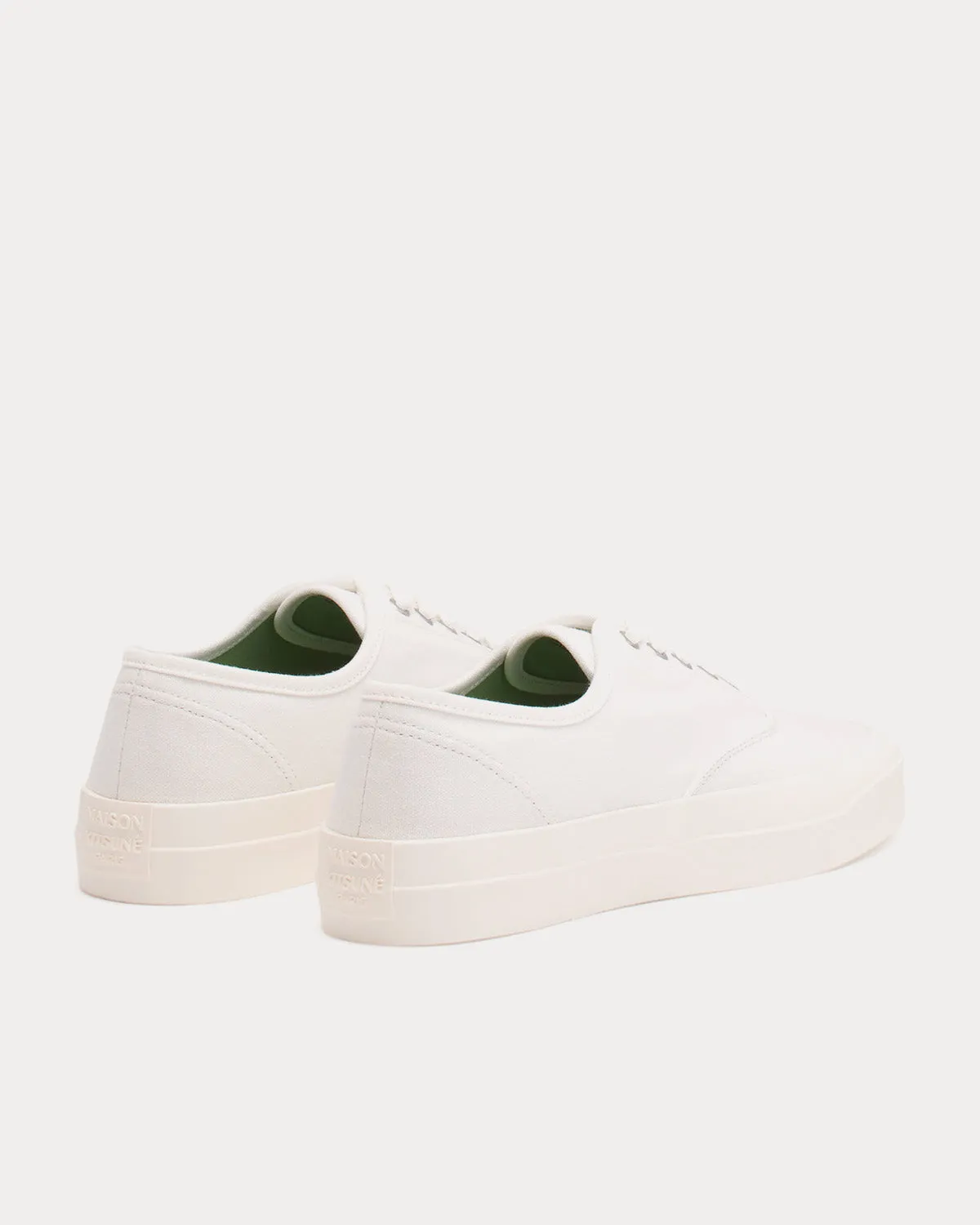 Laced Canvas White Low Top Sneakers