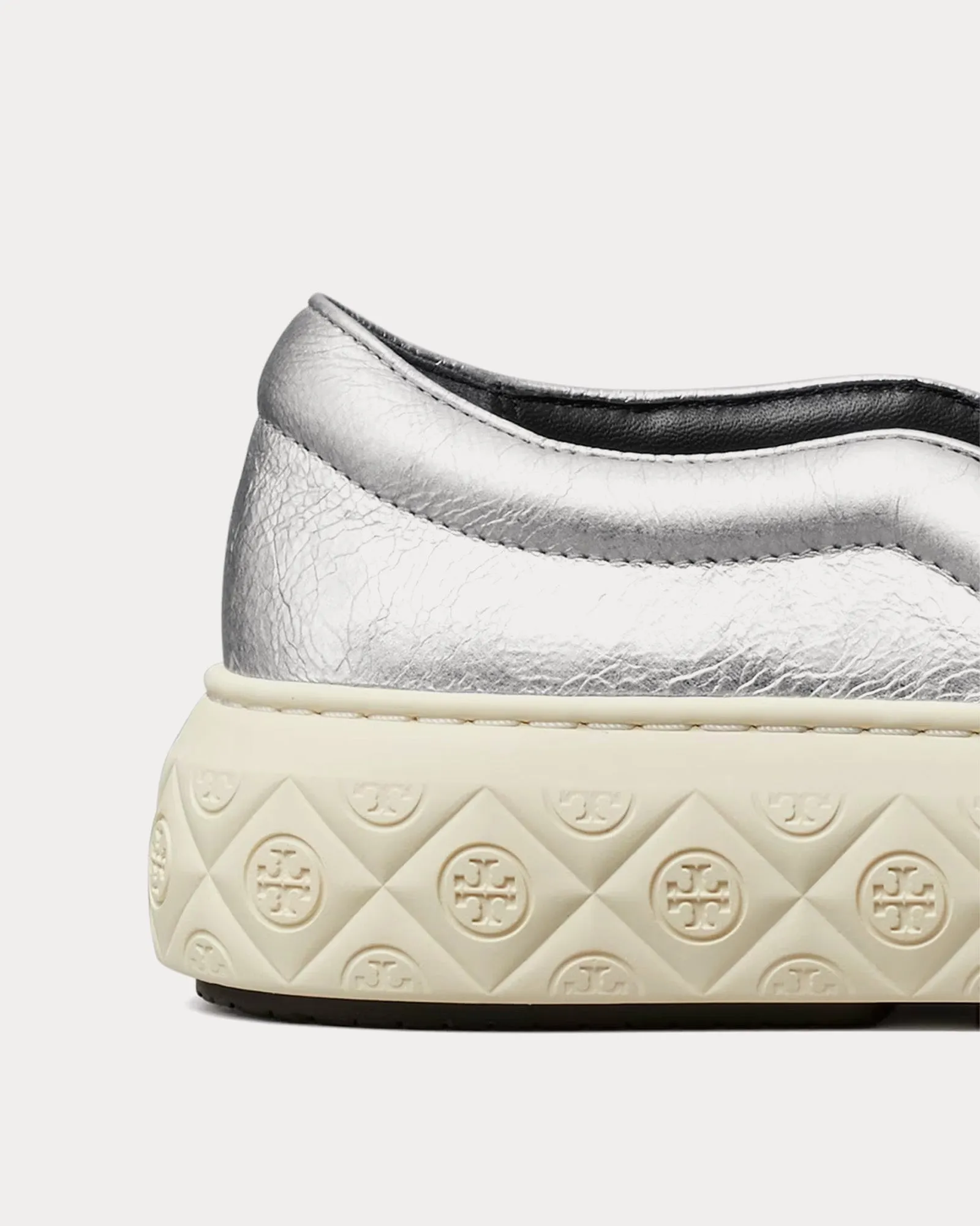 Ladybug Metallic Leather Silver Slip On Sneakers