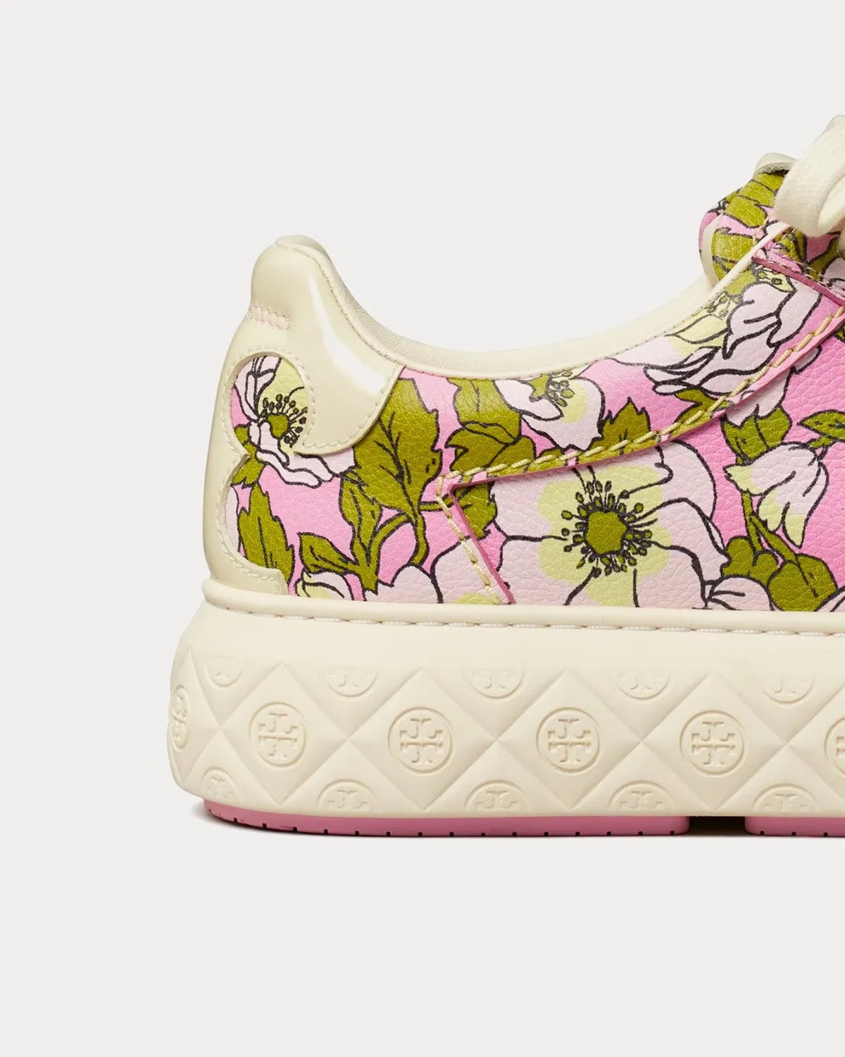 Ladybug Purple Bold Flowers / Oyster Low Top Sneakers