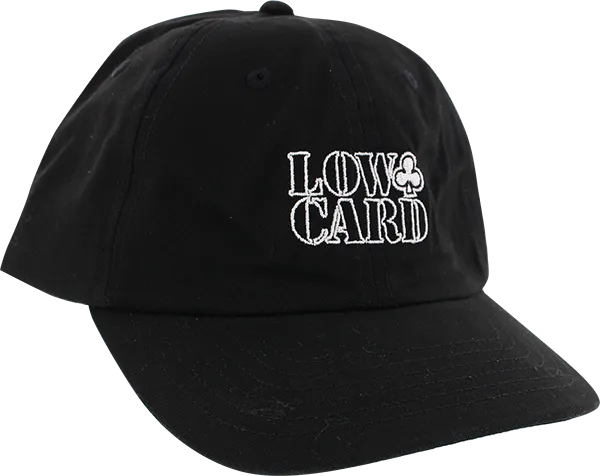 Lowcard Outline Stacked Dad Skate Skate HAT - Skate Skate HAT - Adjustable Black